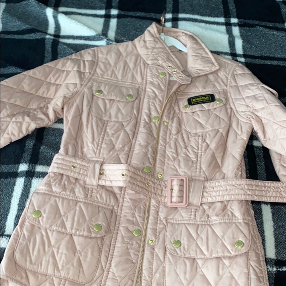 Pink quilted Barbour International Jacket